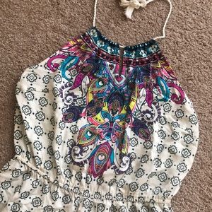 Off White, Multi Color Junior Romper